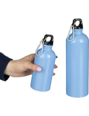 Gourde simple paroi de 400 ml en acier inoxydable recyclé Sable Matières : aluminium Couleurs : bleu cobalt goodies publicitaire
