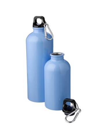 Gourde simple paroi de 400 ml en acier inoxydable recyclé Sable Matières : aluminium Couleurs : bleu cobalt personnalisation sur
