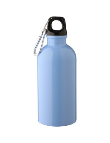 Gourde simple paroi de 400 ml en acier inoxydable recyclé Sable Matières : aluminium Couleurs : bleu clair objet promotionnel éc
