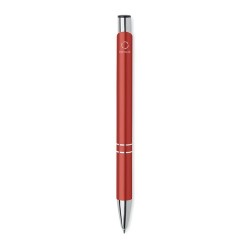 Stylo à bille  en aluminium recyclé personnalisable - BERN RA Matières : aluminium recyclé  Couleurs : rouge impression logo hau