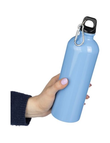 Gourde simple paroi de 750 ml en acier inoxydable recyclé Emeric Matières : aluminium Couleurs : blanc personnalisation rapide e