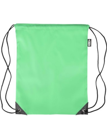 Sac à dos en polyester rPET recyclé Enrique Matières : PET recyclé Couleurs : vert clair objet promotionnel éco-responsable