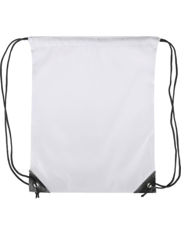 Sac à dos en polyester recyclé Steffi Matières : polyester Couleurs : blanc impression haute définition
