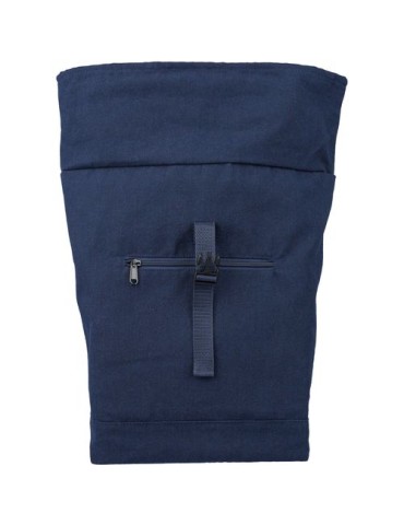 Sac à dos porte-ordinateur en polycoton 330 g/m2 Thaddeux Couleurs : bleu goodies entreprise design