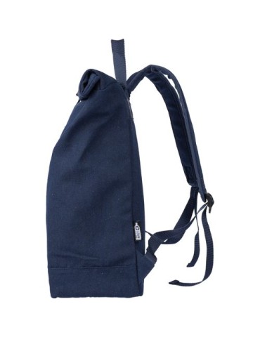 Sac à dos porte-ordinateur en polycoton 330 g/m2 Thaddeux Couleurs : bleu cadeau client original