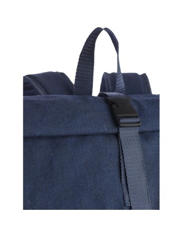 Sac à dos porte-ordinateur en polycoton 330 g/m2 Thaddeux Couleurs : bleu marquage couleur éclatante