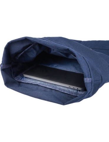 Sac à dos porte-ordinateur en polycoton 330 g/m2 Thaddeux Couleurs : bleu goodies publicitaire durable
