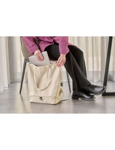 Sac à dos porte-ordinateur en polycoton 330 g/m2 Thaddeux Couleurs : bleu cadeau entreprise pas cher