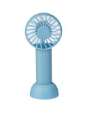 Ventilateur électrique portatif rechargeable en ABS Oren Matières : ABS Couleurs : bleu clair personnalisable avec votre logo