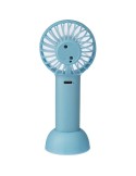Ventilateur électrique portatif rechargeable en ABS Oren Matières : ABS Couleurs : bleu clair impression haute définition