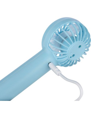 Ventilateur électrique portatif rechargeable en ABS Oren Matières : ABS Couleurs : bleu clair impression logo haute qualité