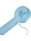 Ventilateur électrique portatif rechargeable en ABS Oren Matières : ABS Couleurs : bleu clair impression logo haute qualité