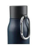 Gourde double paroi de 600 ml en acier inoxydable recyclé Cassian Matières : acier inoxydable Couleurs : noir impression logo ha