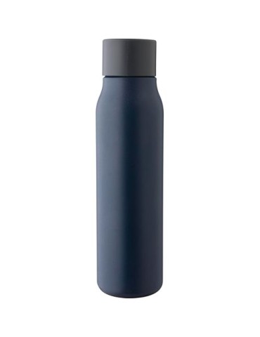 Gourde double paroi de 600 ml en acier inoxydable recyclé Cassian Matières : acier inoxydable Couleurs : bleu goodies publicitai