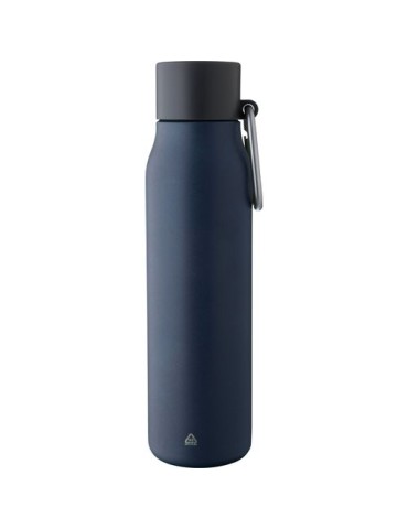 Gourde double paroi de 600 ml en acier inoxydable recyclé Cassian Matières : acier inoxydable Couleurs : bleu goodies publicitai