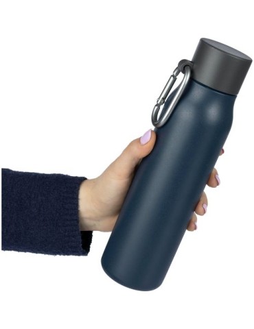 Gourde double paroi de 600 ml en acier inoxydable recyclé Cassian Matières : acier inoxydable Couleurs : blanc accessoire événem