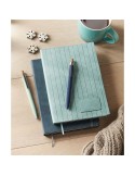 TINTRAY Carnet A5 effet patine Matières : papier recyclé Couleurs : bleu pétrole personnalisation sur mesure