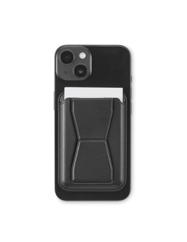 LEAMAG Porte-cartes magnétique en PU Couleurs : noir marquage laser ultra précis