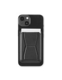 LEAMAG Porte-cartes magnétique en PU Couleurs : noir marquage laser ultra précis