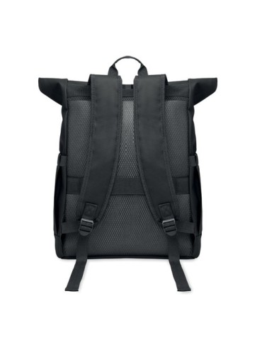 BANGKOK ROLL Sac à dos pour portable 600D Couleurs : noir objet promotionnel éco-responsable