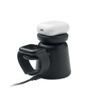 SIMPA Chargeur sans fil 3 en 1 15W Matières : ABS Couleurs : noir personnalisable avec votre logo
