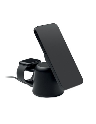 SIMPA Chargeur sans fil 3 en 1 15W Matières : ABS Couleurs : noir cadeau collaborateur premium