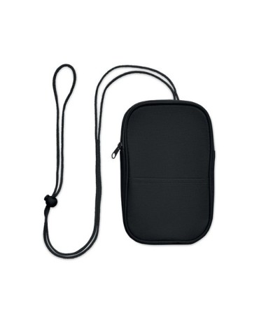 KOROVIN POUCH Pochette de voyage RPET Couleurs : noir marquage laser ultra précis