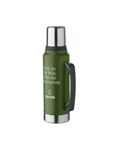 NYIMA Bouteille à double paroi 1L Couleurs : vert foncé cadeau collaborateur premium