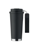 TOPAZ LARGE Gobelet double paroi 500ml Couleurs : noir marquage couleur éclatante