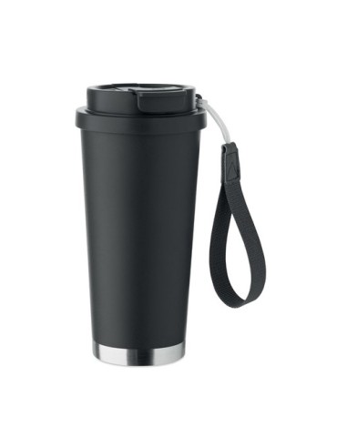 TOPAZ LARGE Gobelet double paroi 500ml Couleurs : noir marquage couleur éclatante