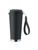 TOPAZ LARGE Gobelet double paroi 500ml Couleurs : noir marquage couleur éclatante