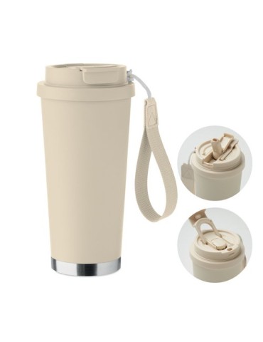 TOPAZ LARGE Gobelet double paroi 500ml Couleurs : beige cadeau entreprise pas cher
