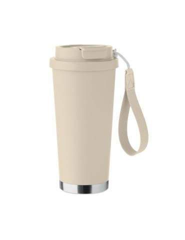 TOPAZ LARGE Gobelet double paroi 500ml Couleurs : beige impression logo haute qualité