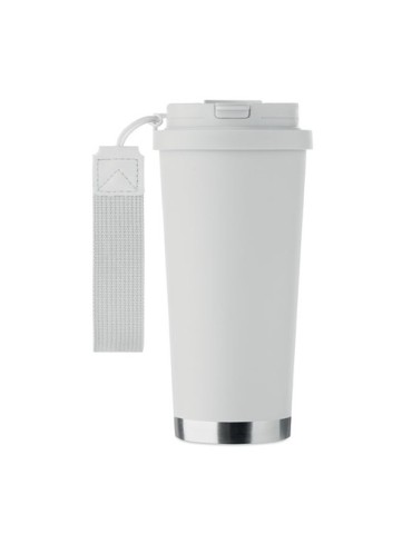 TOPAZ LARGE Gobelet double paroi 500ml Couleurs : blanc marquage laser ultra précis