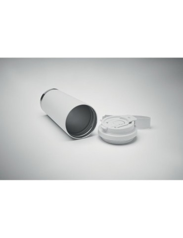 TOPAZ LARGE Gobelet double paroi 500ml Couleurs : blanc marquage laser ultra précis