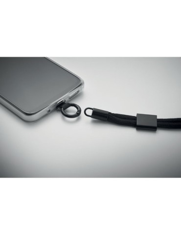 NONETTE WRIST Cordon pour téléphone RPET Couleurs : noir goodies publicitaire événementiel