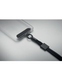 NONETTE WRIST Cordon pour téléphone RPET Couleurs : noir impression haute définition