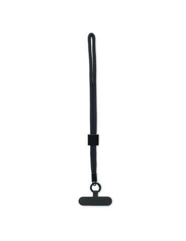 NONETTE WRIST Cordon pour téléphone RPET Couleurs : noir marquage laser ultra précis