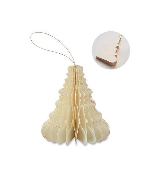 HARMOTREE Suspension pour sapin de Noël Matières : papier recyclé Couleurs : beige cadeau entreprise pas cher