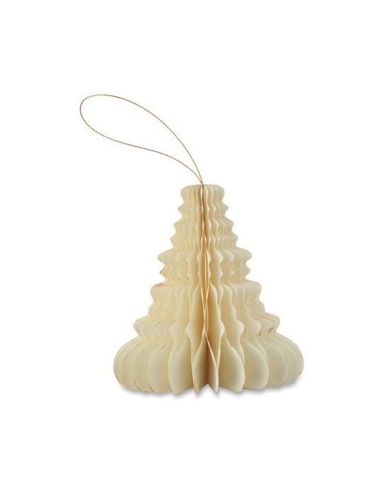 HARMOTREE Suspension pour sapin de Noël Matières : papier recyclé Couleurs : beige marquage laser ultra précis