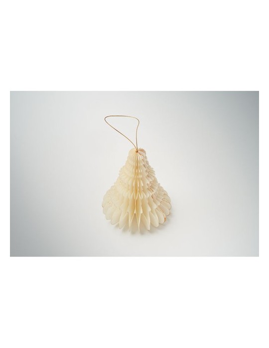 HARMOTREE Suspension pour sapin de Noël Matières : papier recyclé Couleurs : beige personnalisation rapide en France