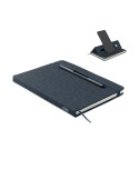 RINBOOK Cahier A5 support de téléphone Matières : papier recyclé Couleurs : bleu marine personnalisable avec votre logo