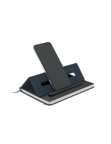 RINBOOK Cahier A5 support de téléphone Matières : papier recyclé Couleurs : bleu marine goodies entreprise design