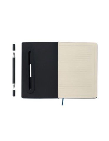 RINBOOK Cahier A5 support de téléphone Matières : papier recyclé Couleurs : bleu marine objet promo petit budget