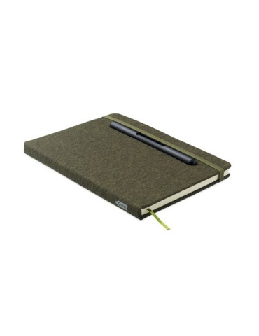 RINBOOK Cahier A5 support de téléphone Matières : papier recyclé Couleurs : vert foncé impression logo haute qualité