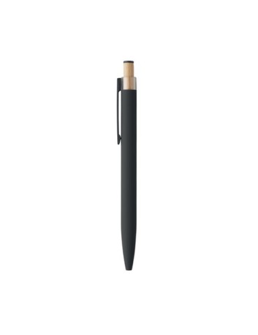 BERGAMO ++ Stylo en aluminium recyclé Couleurs : noir marquage couleur éclatante
