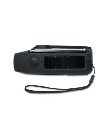 ONDA Radio portable avec torche LED Matières : ABS Couleurs : noir impression logo haute qualité