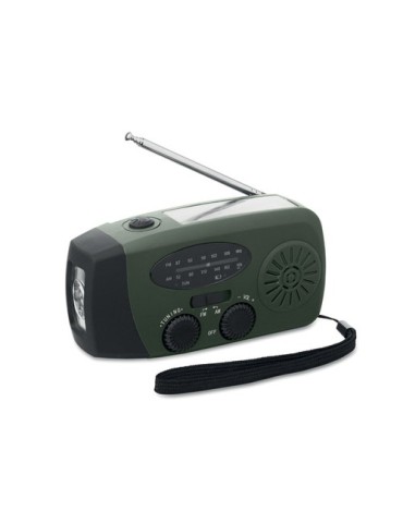 ONDA Radio portable avec torche LED Matières : ABS Couleurs : vert foncé cadeau client original