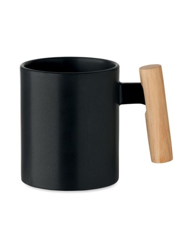 CRENATE Mug en céramique 320 ml Couleurs : noir objet promotionnel éco-responsable
