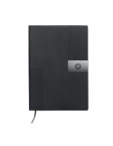 TREZE Carnet A5 en PU souple Matières : papier recyclé Couleurs : noir goodies publicitaire événementiel
